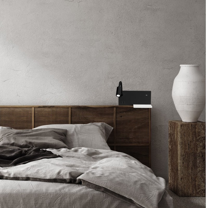 Lampa nocna z półką SHELF BLACK LED 4W+5W+2W Lampa nocna z półką SHELF BLACK LED 4W+5W+2W