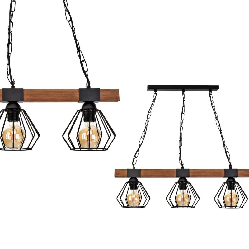 Lampa wisząca ULF BLACK/WOOD 3xE27 Lampa wisząca ULF BLACK/WOOD 3xE27
