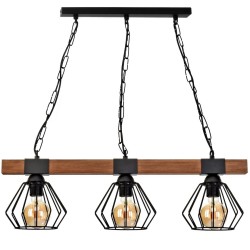 Lampa wisząca ULF BLACK/WOOD 3xE27 Lampa wisząca ULF BLACK/WOOD 3xE27
