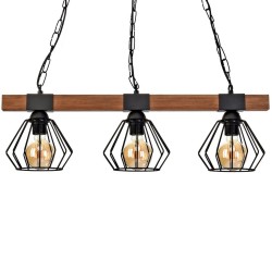 Lampa wisząca ULF BLACK/WOOD 3xE27 Lampa wisząca ULF BLACK/WOOD 3xE27