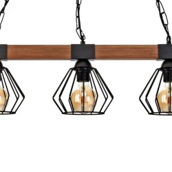 Lampa wisząca ULF BLACK/WOOD 3xE27 Lampa wisząca ULF BLACK/WOOD 3xE27