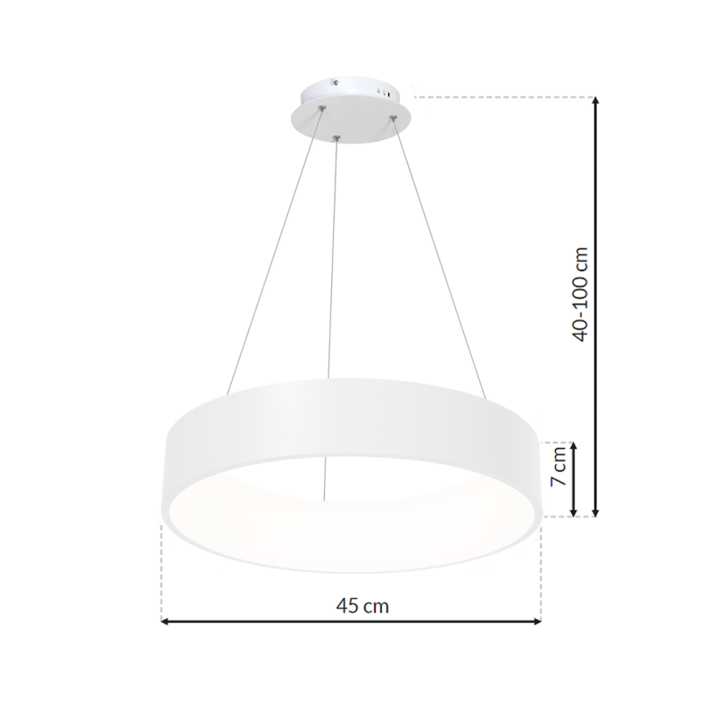 Lampa wisząca OHIO WHITE 40W LED 3000K-4000K Lampa wisząca OHIO WHITE 40W LED 3000K-4000K