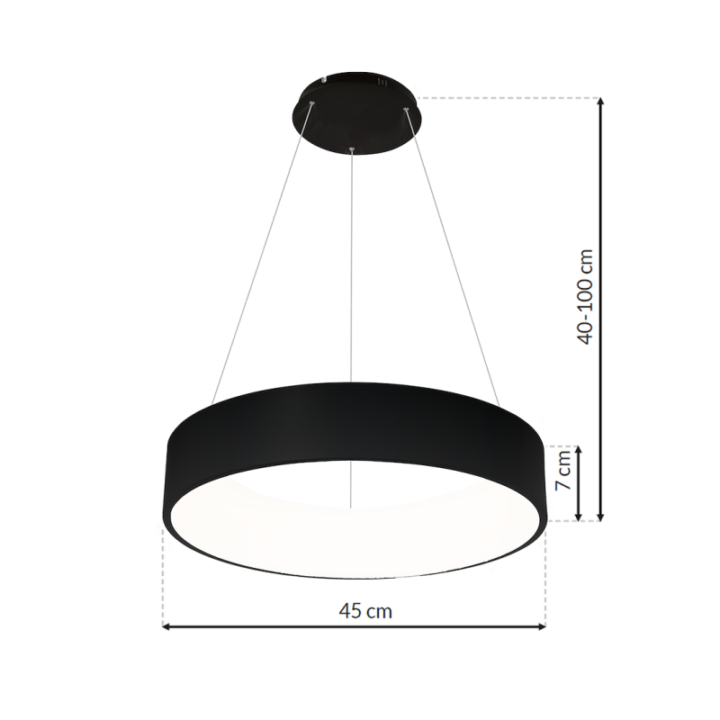 Lampa wisząca OHIO BLACK 40W LED 3000K-4000K Lampa wisząca OHIO BLACK 40W LED 3000K-4000K