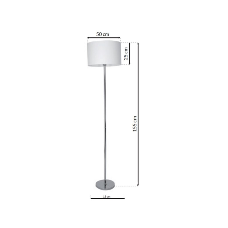 Standing Lamp Casino 1xE27 White / Chrome Standing Lamp Casino 1xE27 White / Chrome