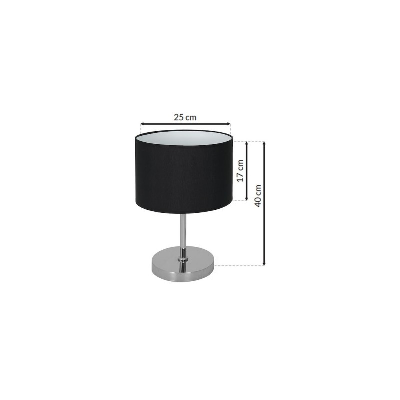 Lámpara de mesa CASINO NEGRO/CROMO 1xE27 Lámpara de mesa CASINO NEGRO/CROMO 1xE27