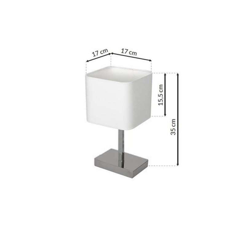 Lampka stołowa NAPOLI WHITE/CHROME 1xE27 Lampka stołowa NAPOLI WHITE/CHROME 1xE27