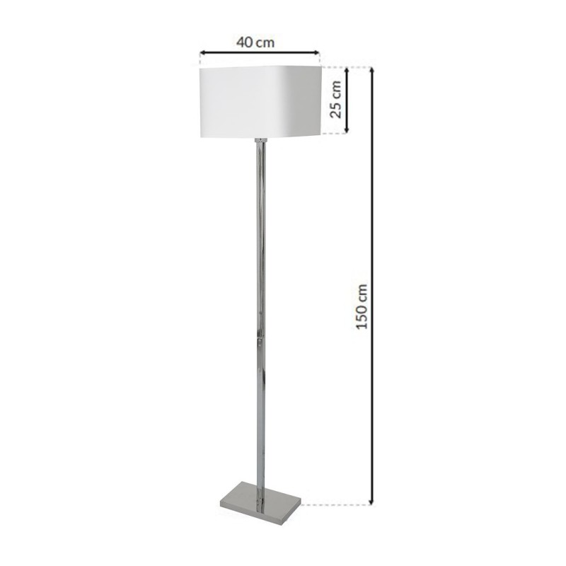 Lampa stojąca Napoli 1xE27 Biały / Chrom Lampa stojąca Napoli 1xE27 Biały / Chrom