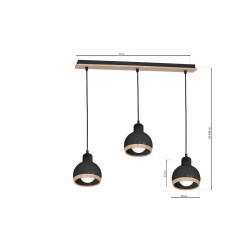 Lampa wisząca OVAL BLACK 3xE27 Lampa wisząca OVAL BLACK 3xE27