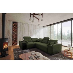 Milano II Corner Sofa with Sleeping Function – Woven Fabric, Verita 39 Verita 09