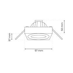 Nusa Square White Recessed Fixture Nusa Square White Recessed Fixture