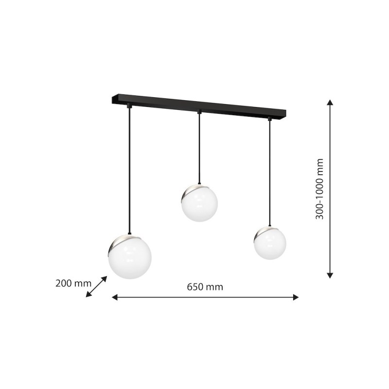 Lampa wisząca SFERA BLACK/CHROME 3xE14 Lampa wisząca SFERA BLACK/CHROME 3xE14
