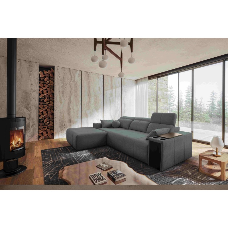Milano I corner sofa with a sleeping function in Plecionka fabric, Verita 88 – elegance and functionality in one Milano I corner sofa with a sleeping function in Plecionka fabric, Verita 88 – elegance and functionality in one