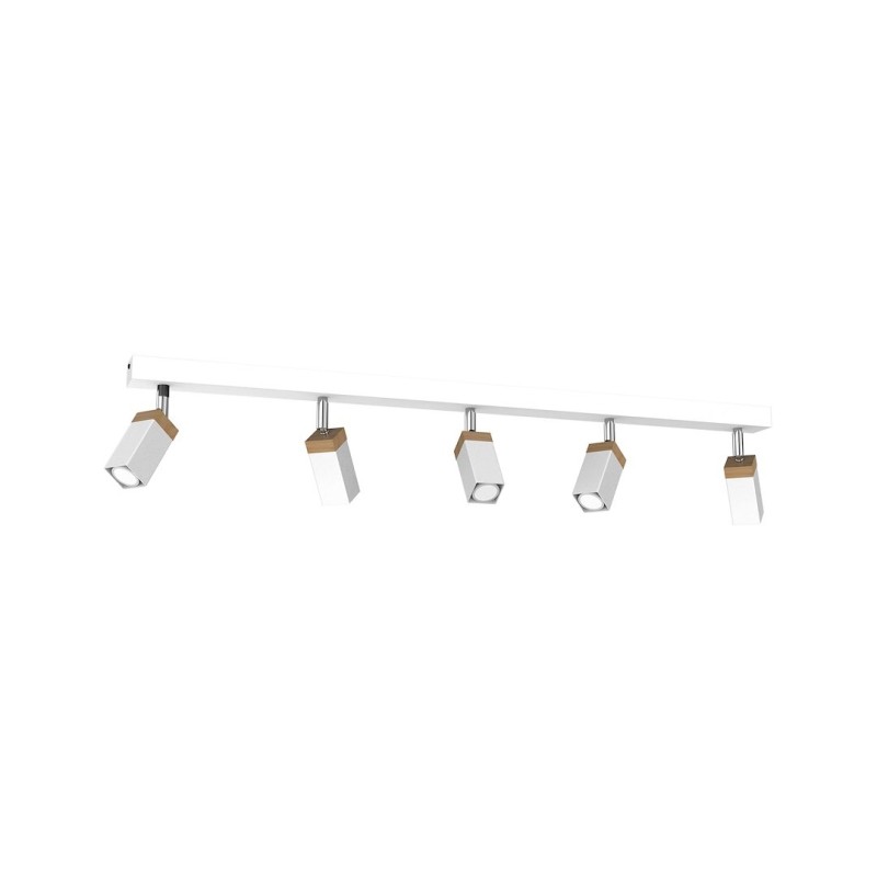 Lampa sufitowa SOLO SAWN WHITE / PATINATED WOOD 5x mini GU10