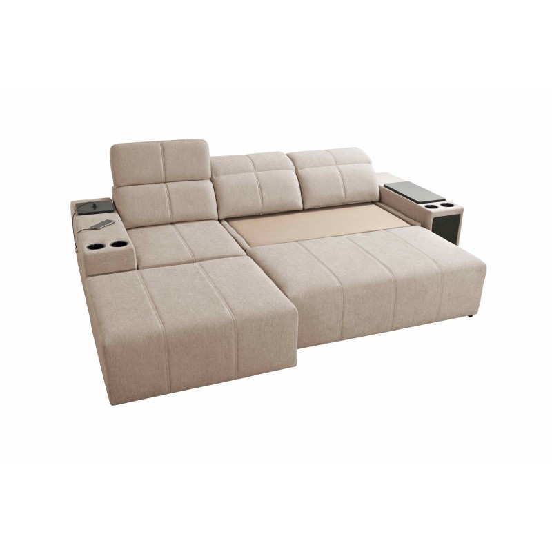Milano I corner sofa with a sleeping function in Plecionka fabric, Verita 80 – elegance and functionality in one Milano I corner sofa with a sleeping function in Plecionka fabric, Verita 80 – elegance and functionality in one