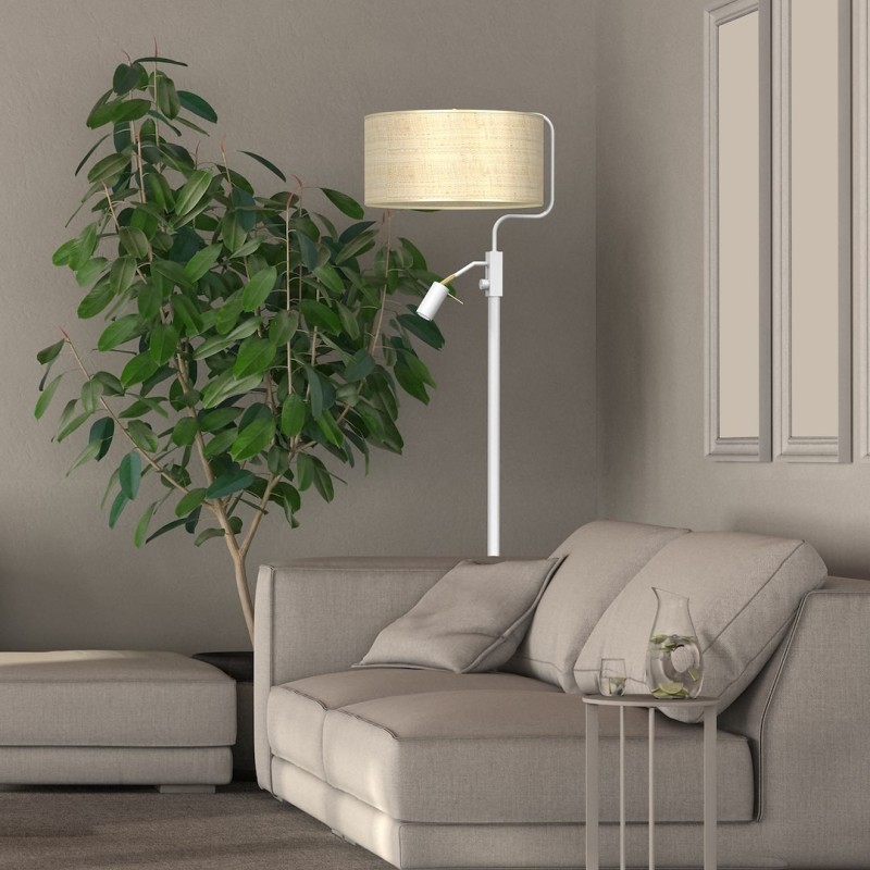 Lampa podłogowa Marshall 1xE27 + 1x mini GU10 Biały / Rattan Lampa podłogowa Marshall 1xE27 + 1x mini GU10 Biały / Rattan