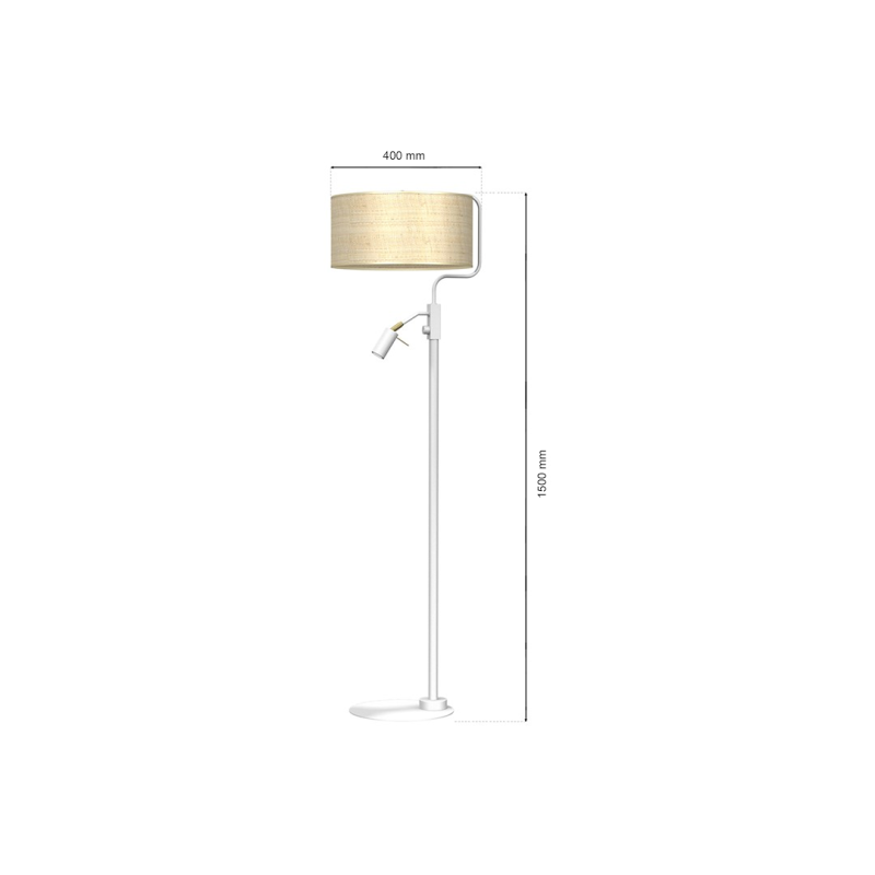 Lampa podłogowa Marshall 1xE27 + 1x mini GU10 Biały / Rattan Lampa podłogowa Marshall 1xE27 + 1x mini GU10 Biały / Rattan