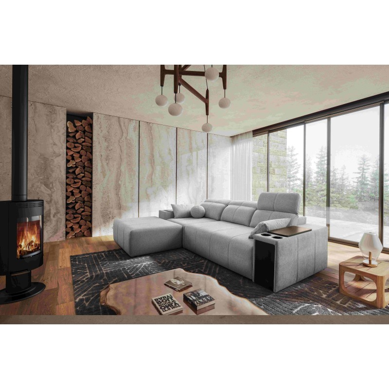 Milano I corner sofa with a sleeping function in Plecionka fabric, Verita 80 – elegance and functionality in one Milano I corner sofa with a sleeping function in Plecionka fabric, Verita 80 – elegance and functionality in one