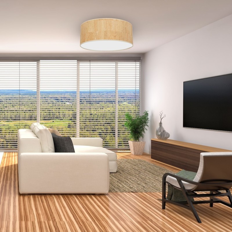 Lampa sufitowa Cork 3xE27 Ø50cm Biały / Korek Lampa sufitowa Cork 3xE27 Ø50cm Biały / Korek