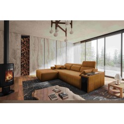 Milano I corner sofa with a sleeping function in Plecionka fabric, Verita 54 – elegance and functionality in one