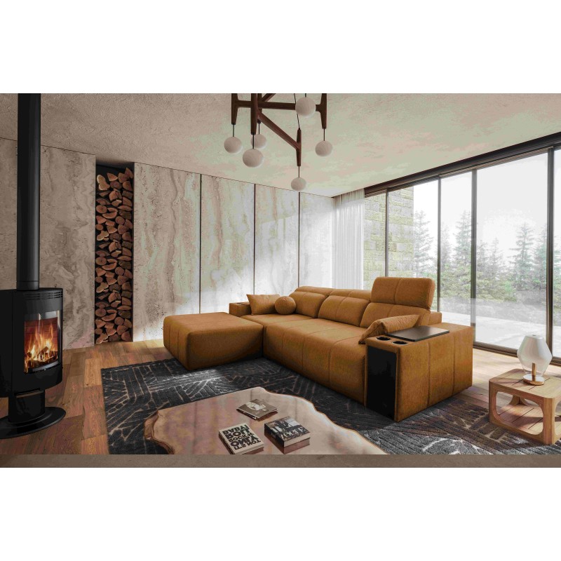 Milano I corner sofa with a sleeping function in Plecionka fabric, Verita 54 – elegance and functionality in one Milano I corner sofa with a sleeping function in Plecionka fabric, Verita 54 – elegance and functionality in one