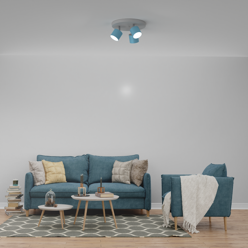 Lampa sufitowa DIXIE 3xGX53 Niebieski/Biały Lampa sufitowa DIXIE 3xGX53 Niebieski/Biały