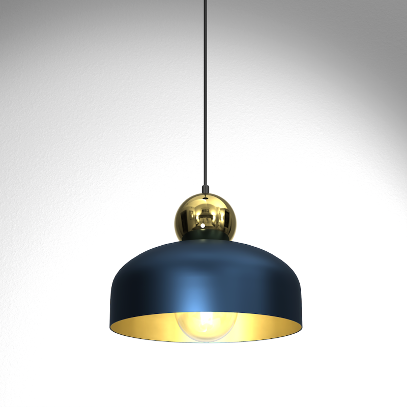 Lampa Wisząca HARALD GOLD/NAVY BLUE 1xE27 Lampa Wisząca HARALD GOLD/NAVY BLUE 1xE27