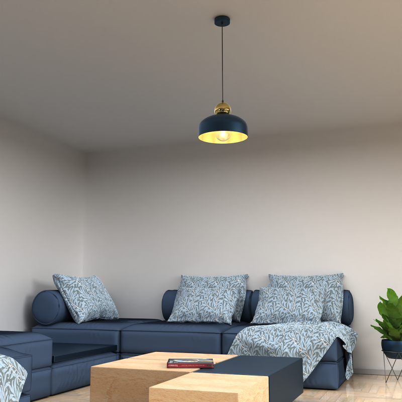 Lampa Wisząca HARALD GOLD/NAVY BLUE 1xE27 Lampa Wisząca HARALD GOLD/NAVY BLUE 1xE27