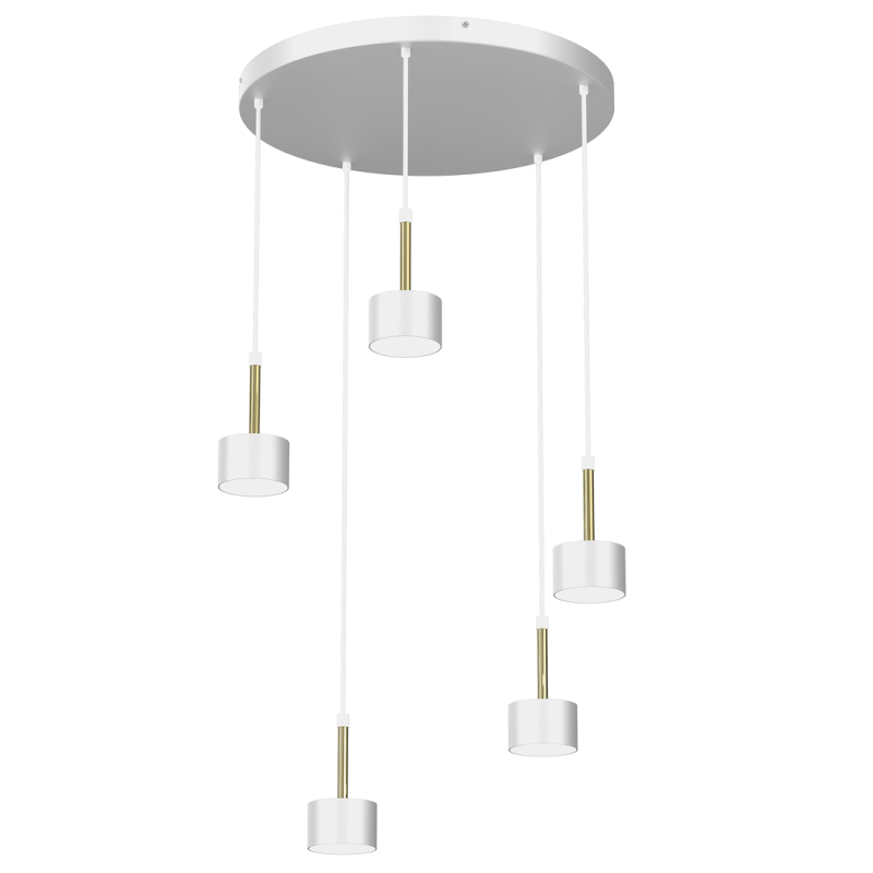 Lampa wisząca Arena 5xGX53 Biały/Złoty