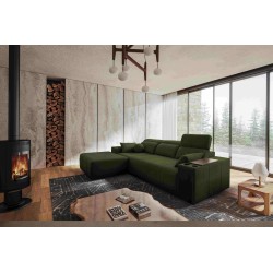 Milano I Corner Sofa with Sleeping Function in Weave Fabric, Verita 39 – Elegance and Functionality in One