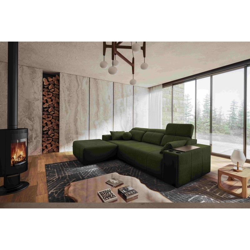 Milano I Corner Sofa with Sleeping Function in Weave Fabric, Verita 39 – Elegance and Functionality in One Milano I Corner Sofa with Sleeping Function in Weave Fabric, Verita 39 – Elegance and Functionality in One