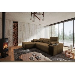 Milano I corner sofa with a sleeping function in Plecionka fabric, Verita 28 – elegance and functionality in one