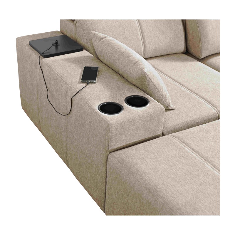Milano I corner sofa with a sleeping function in Plecionka fabric, Verita 09 – elegance and functionality in one Milano I corner sofa with a sleeping function in Plecionka fabric, Verita 09 – elegance and functionality in one