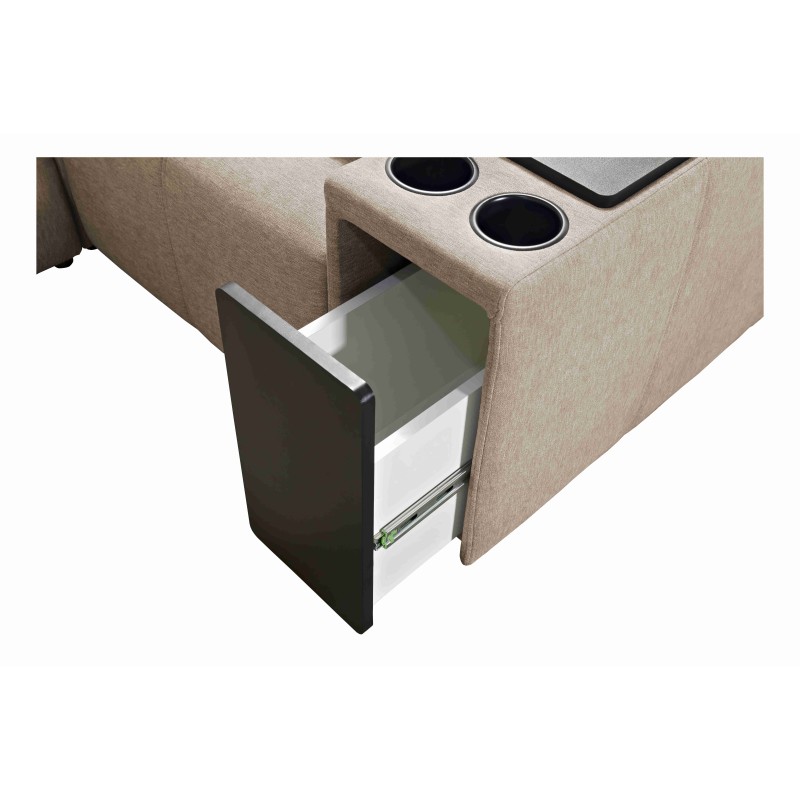 Milano I corner sofa with a sleeping function in Plecionka fabric, Verita 09 – elegance and functionality in one Milano I corner sofa with a sleeping function in Plecionka fabric, Verita 09 – elegance and functionality in one
