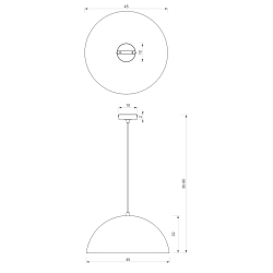 Lampa wisząca Beta 1xE27 45cm Biały/Złoty Lampa wisząca Beta 1xE27 45cm Biały/Złoty
