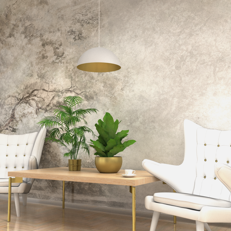 Lampa wisząca Beta 1xE27 35cm Biały/Złoty Lampa wisząca Beta 1xE27 35cm Biały/Złoty