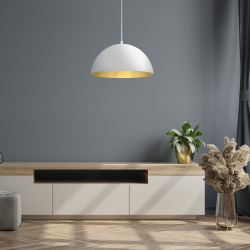 Lampa wisząca Beta 1xE27 35cm Biały/Złoty Lampa wisząca Beta 1xE27 35cm Biały/Złoty