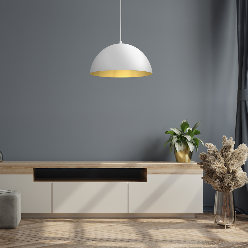 Lampa wisząca Beta 1xE27 35cm Biały/Złoty Lampa wisząca Beta 1xE27 35cm Biały/Złoty