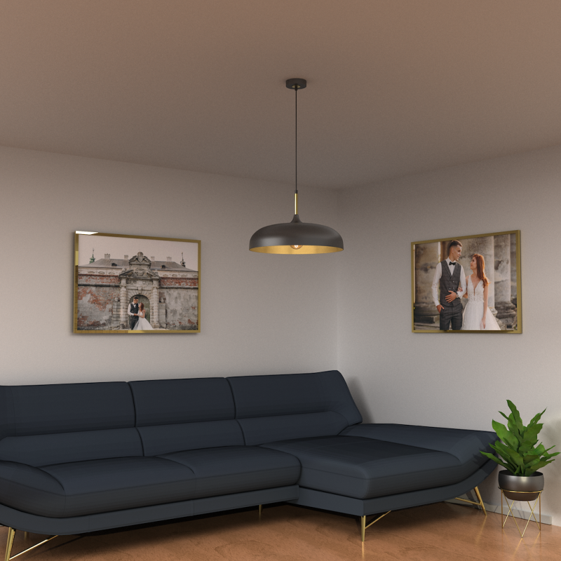 Lampa wisząca LINCOLN BLACK/GOLD 1xE27 45cm Lampa wisząca LINCOLN BLACK/GOLD 1xE27 45cm