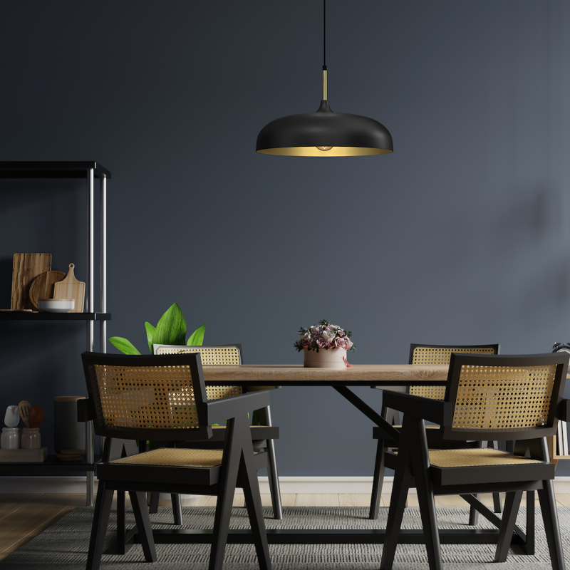 Lampa wisząca LINCOLN BLACK/GOLD 1xE27 45cm Lampa wisząca LINCOLN BLACK/GOLD 1xE27 45cm