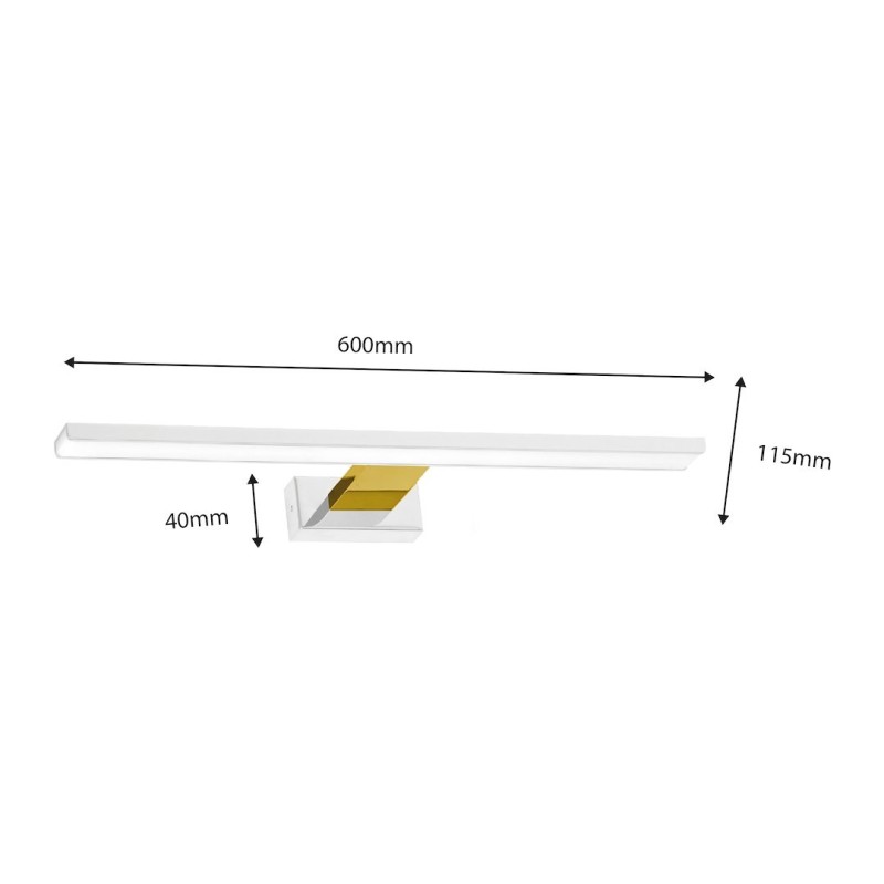 Kinkiet Shine 60cm 13,8W LED Biały / Złoty Kinkiet Shine 60cm 13,8W LED Biały / Złoty