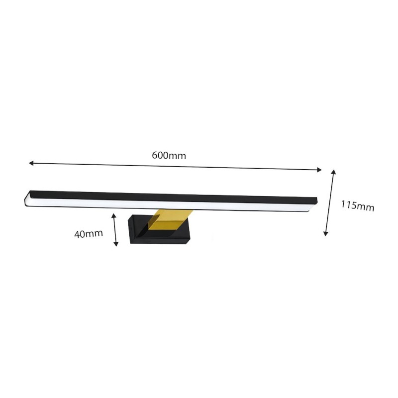 SHINE BLACK/GOLD Wall Lamp 60cm 13.8W LED SHINE BLACK/GOLD Wall Lamp 60cm 13.8W LED