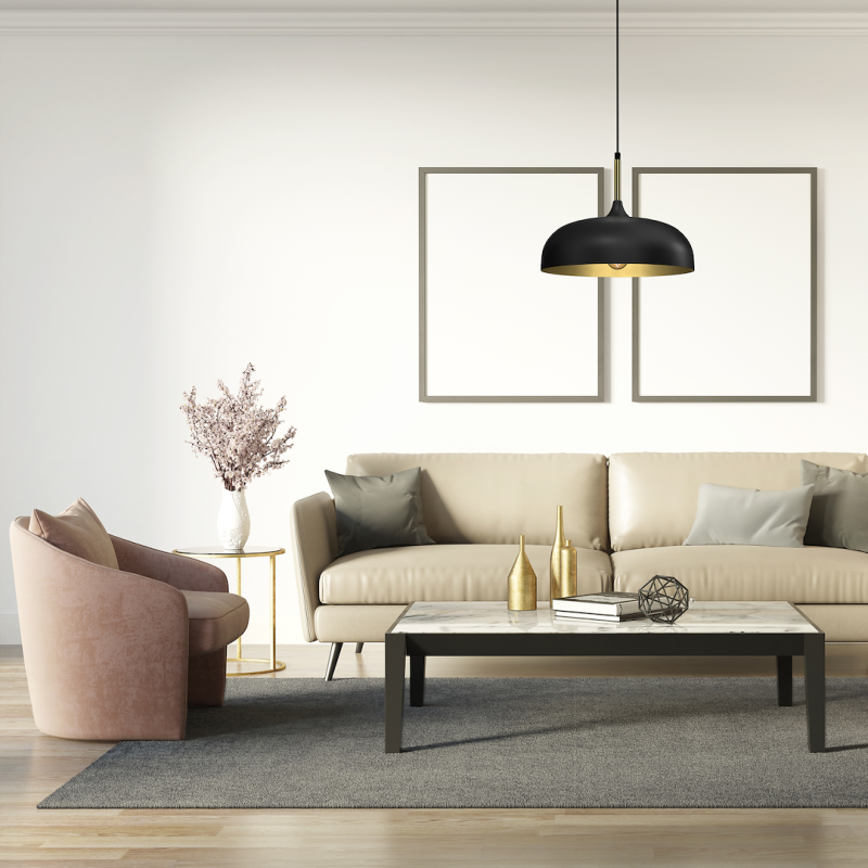 Lampa wisząca LINCOLN BLACK/GOLD 1xE27 35cm Lampa wisząca LINCOLN BLACK/GOLD 1xE27 35cm