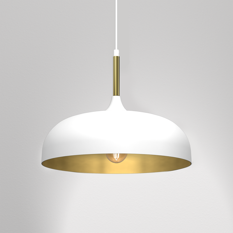 Lampa wisząca Lincoln 1xE27 35cm Biały/Złoty Lampa wisząca Lincoln 1xE27 35cm Biały/Złoty