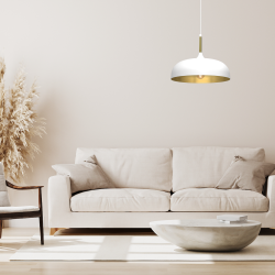 Lampa wisząca Lincoln 1xE27 35cm Biały/Złoty Lampa wisząca Lincoln 1xE27 35cm Biały/Złoty