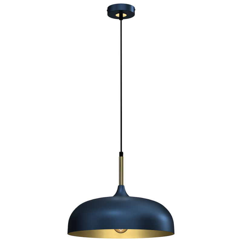 Lampa wisząca LINCOLN BLUE/GOLD 1xE27 35cm Lampa wisząca LINCOLN BLUE/GOLD 1xE27 35cm