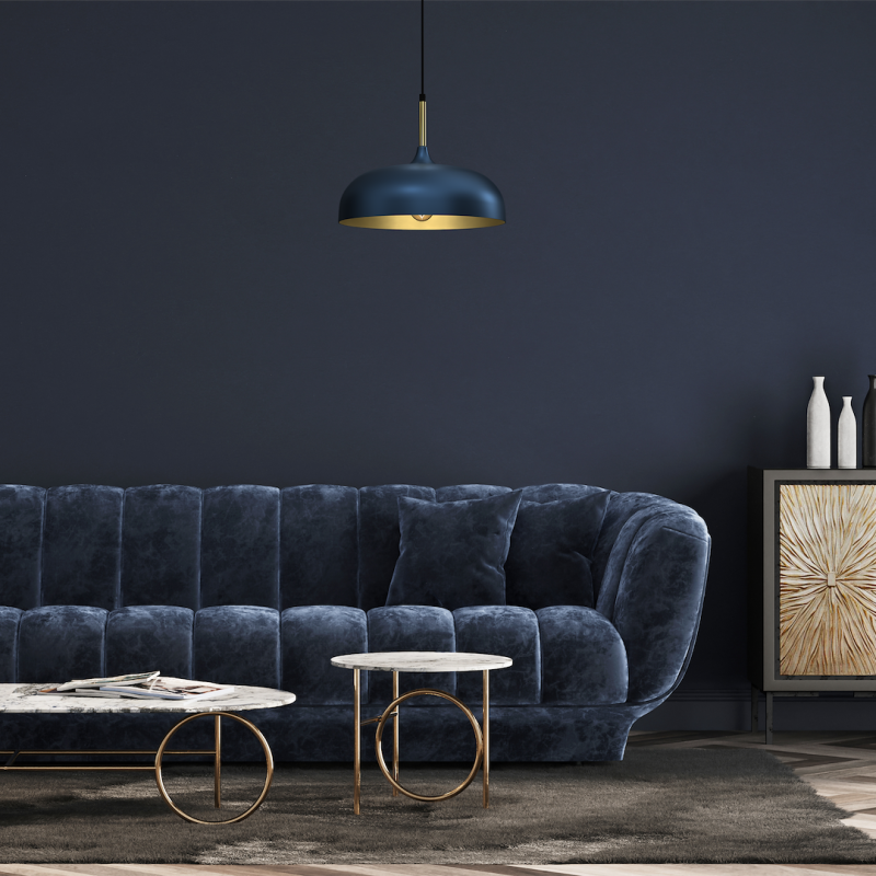 Lampa wisząca LINCOLN BLUE/GOLD 1xE27 35cm Lampa wisząca LINCOLN BLUE/GOLD 1xE27 35cm