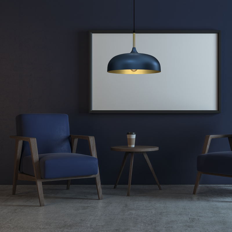 Lampa wisząca LINCOLN BLUE/GOLD 1xE27 35cm Lampa wisząca LINCOLN BLUE/GOLD 1xE27 35cm