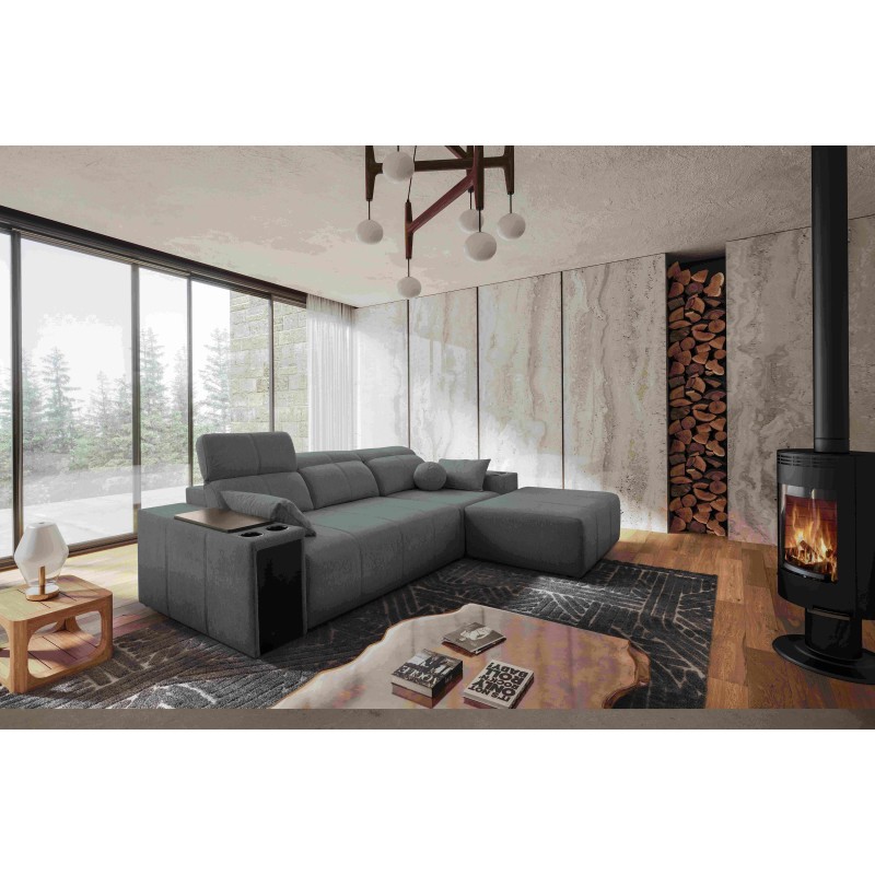 Milano I corner sofa with a sleeping function in Plecionka fabric, Verita 88 – elegance and functionality in one Milano I corner sofa with a sleeping function in Plecionka fabric, Verita 88 – elegance and functionality in one