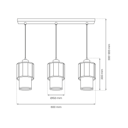 Lampa wisząca BLANCO 3xE27 Lampa wisząca BLANCO 3xE27