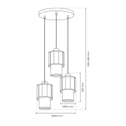 Lampa wisząca BLANCO 3xE27 Lampa wisząca BLANCO 3xE27